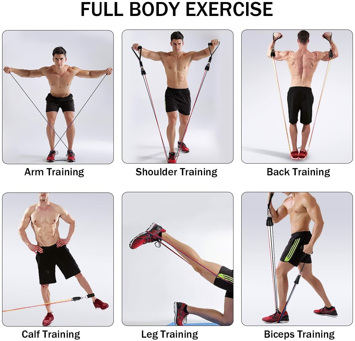 Generic 11x/Set Resistance Bands Workout Bands Elastic Fitness Exercise  Training Tubes